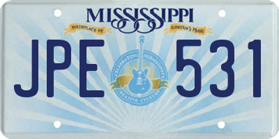 MS license plate JPE531