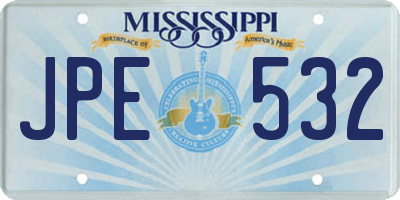 MS license plate JPE532
