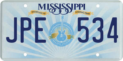 MS license plate JPE534