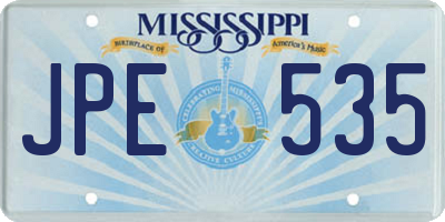 MS license plate JPE535