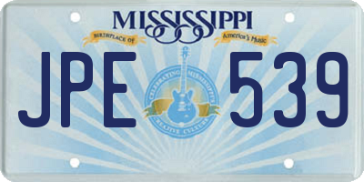 MS license plate JPE539