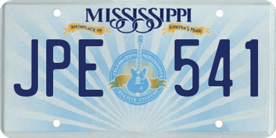 MS license plate JPE541