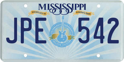 MS license plate JPE542