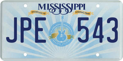 MS license plate JPE543