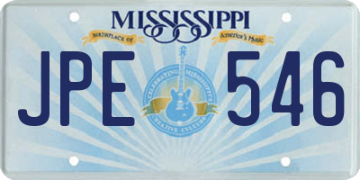 MS license plate JPE546