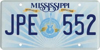 MS license plate JPE552