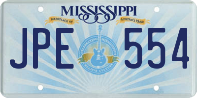MS license plate JPE554