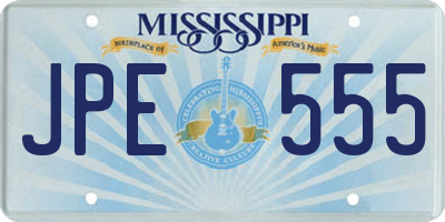 MS license plate JPE555