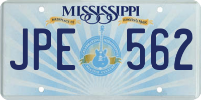 MS license plate JPE562