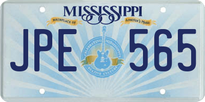 MS license plate JPE565