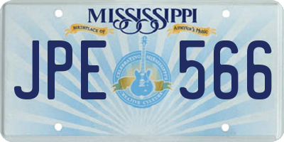 MS license plate JPE566