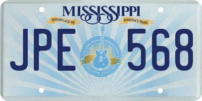 MS license plate JPE568