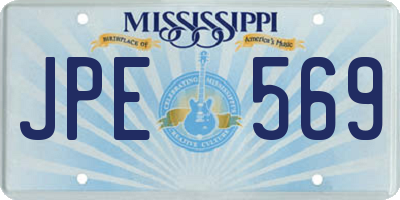 MS license plate JPE569