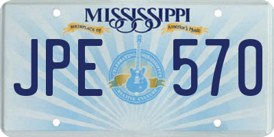 MS license plate JPE570