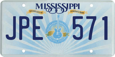 MS license plate JPE571