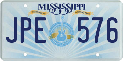 MS license plate JPE576