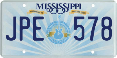 MS license plate JPE578