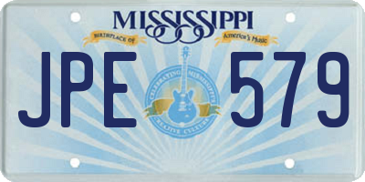 MS license plate JPE579