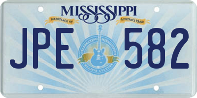 MS license plate JPE582