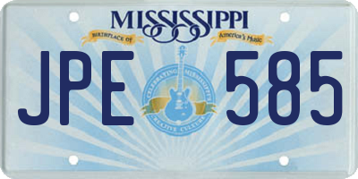 MS license plate JPE585