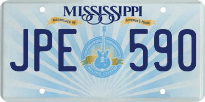 MS license plate JPE590