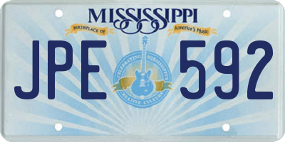 MS license plate JPE592