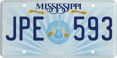 MS license plate JPE593