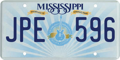 MS license plate JPE596