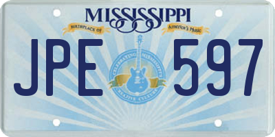 MS license plate JPE597