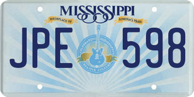 MS license plate JPE598