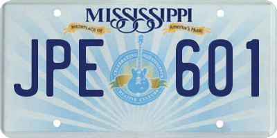 MS license plate JPE601