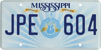 MS license plate JPE604