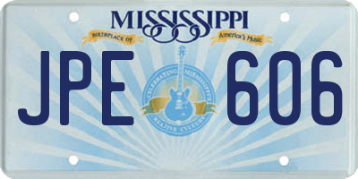 MS license plate JPE606