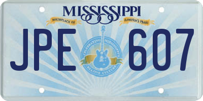 MS license plate JPE607
