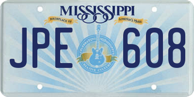 MS license plate JPE608