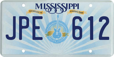 MS license plate JPE612