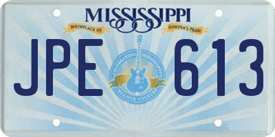 MS license plate JPE613