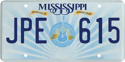 MS license plate JPE615