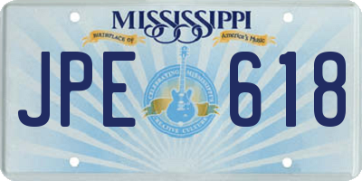 MS license plate JPE618