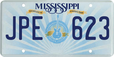MS license plate JPE623