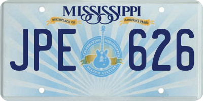 MS license plate JPE626