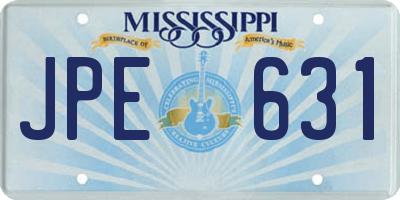 MS license plate JPE631