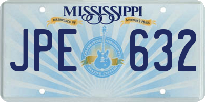 MS license plate JPE632