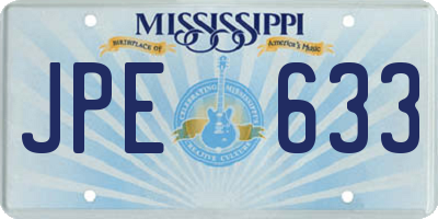 MS license plate JPE633