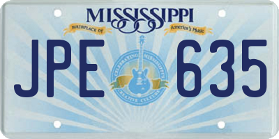 MS license plate JPE635