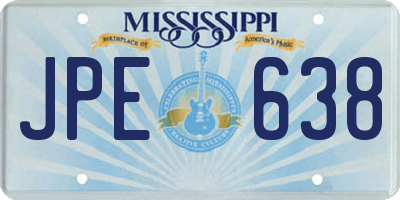 MS license plate JPE638