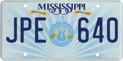 MS license plate JPE640