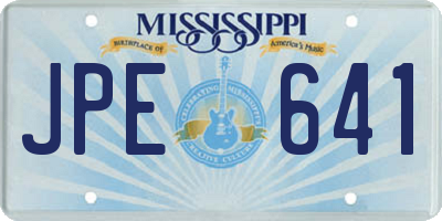 MS license plate JPE641