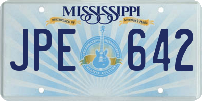 MS license plate JPE642