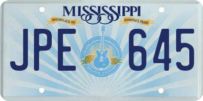 MS license plate JPE645